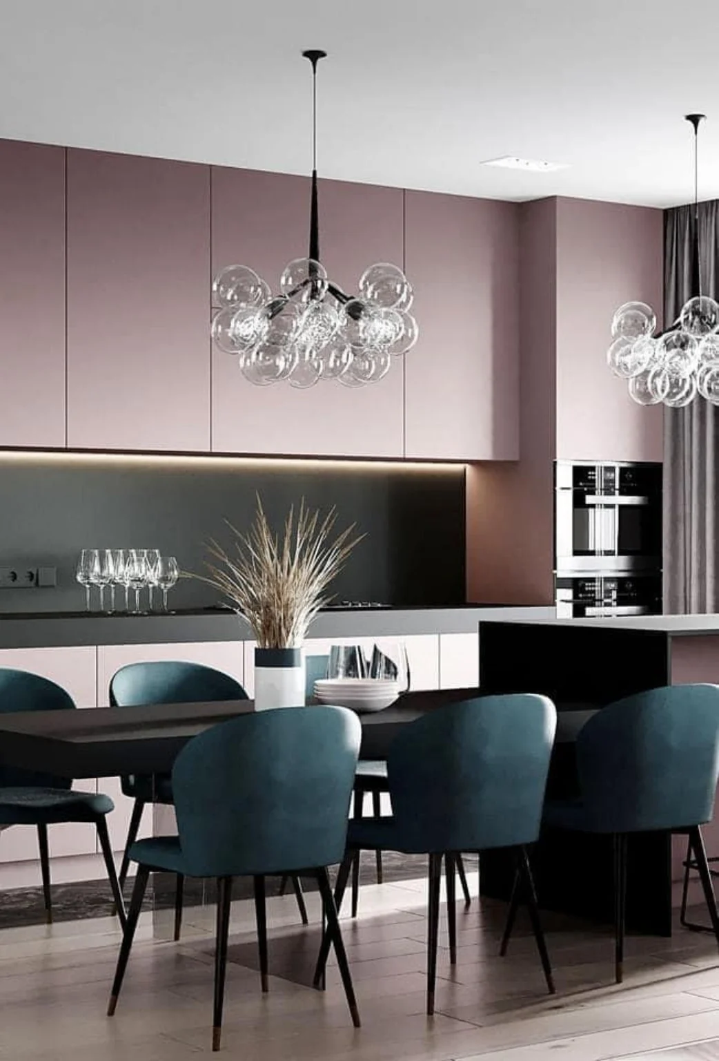 Contemporary kitchen and dining interior